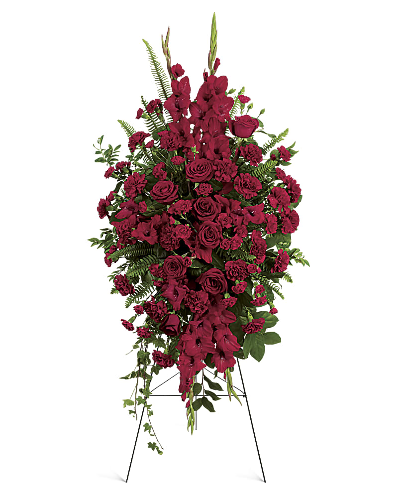 a deep red arrangement